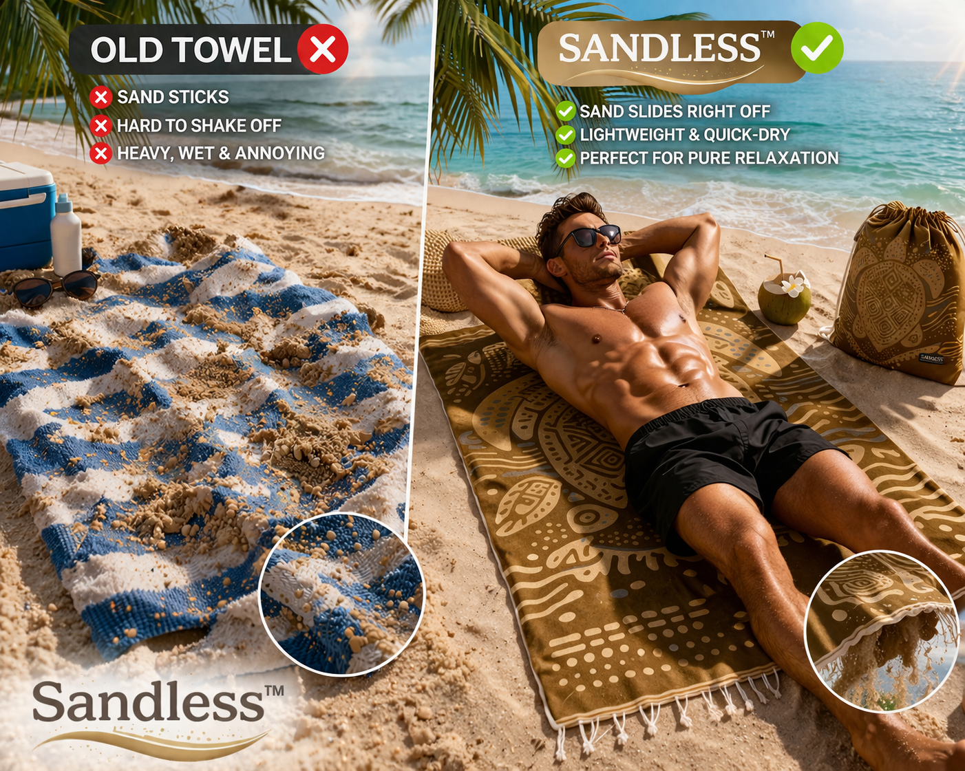 Sandless™ Turtle Beach Towel & Bag 🐢