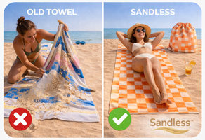 Sandless™ Checkered Beach Towel & Bag