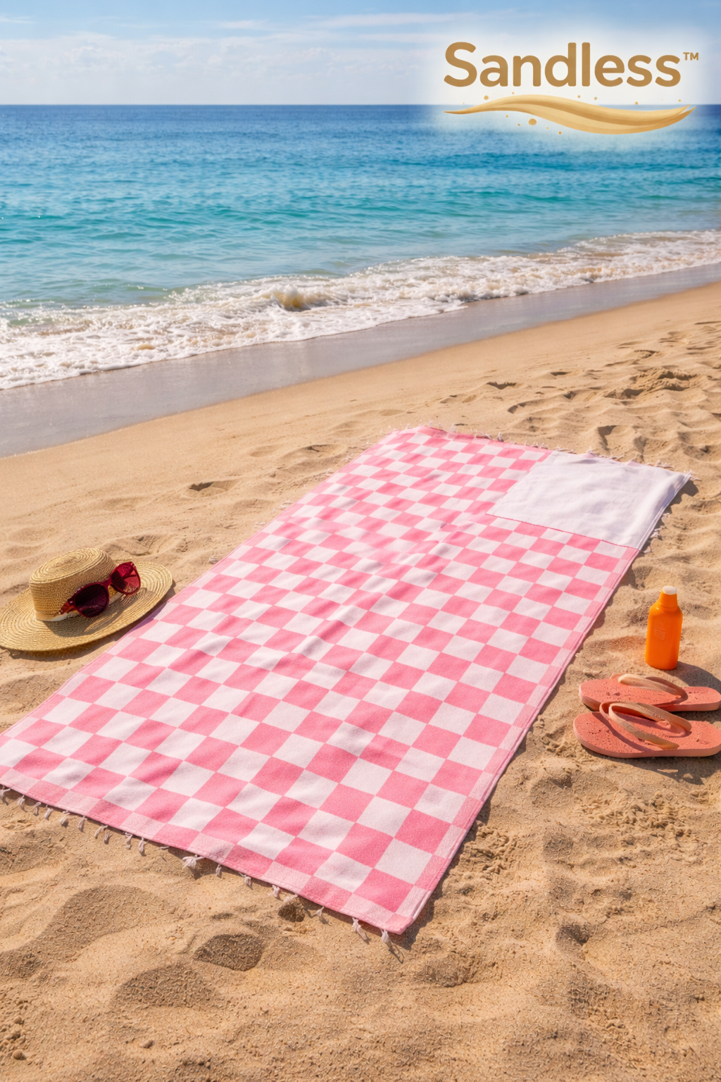 Sandless™ Checkered Beach Towel & Bag