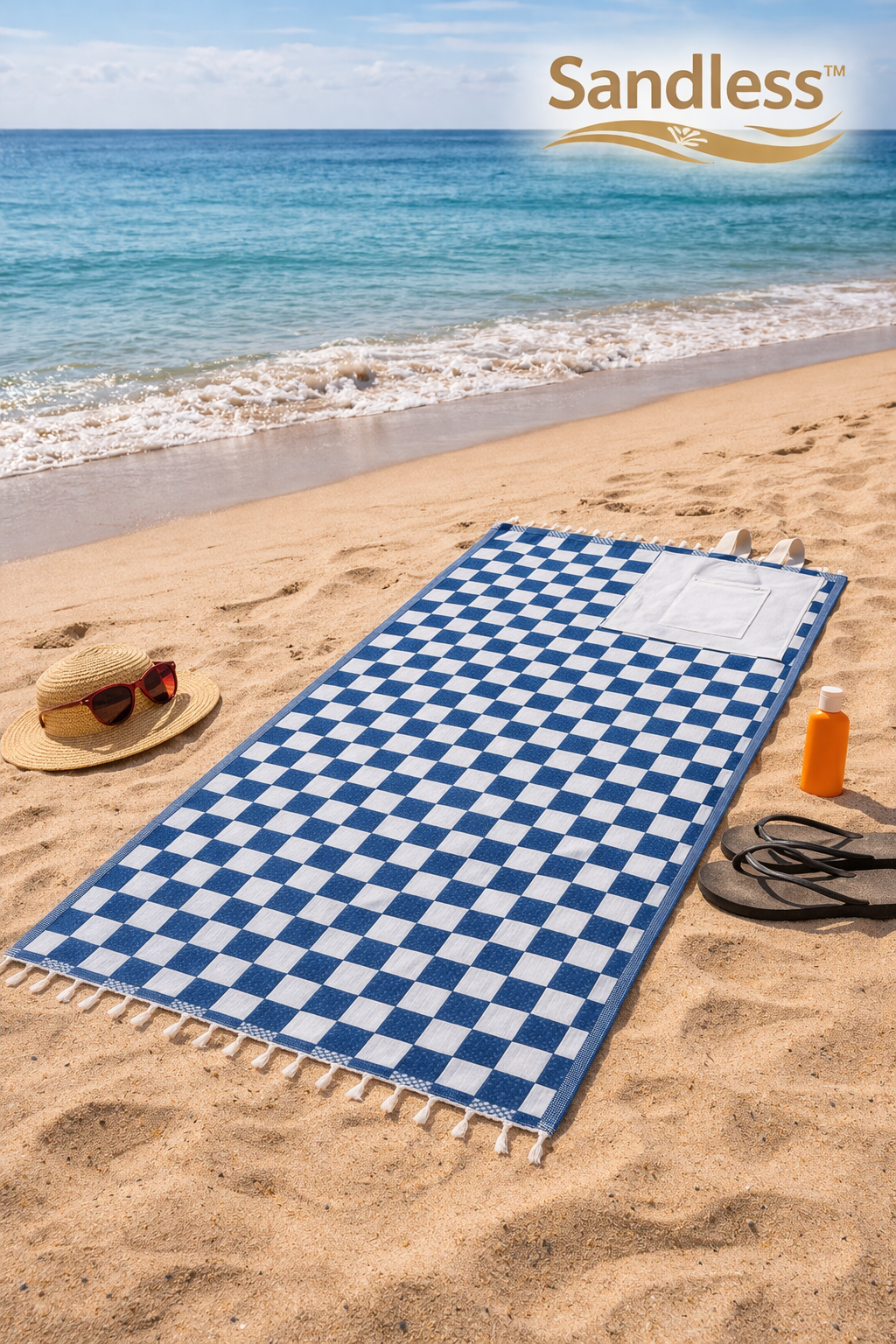 Sandless™ Checkered Beach Towel & Bag
