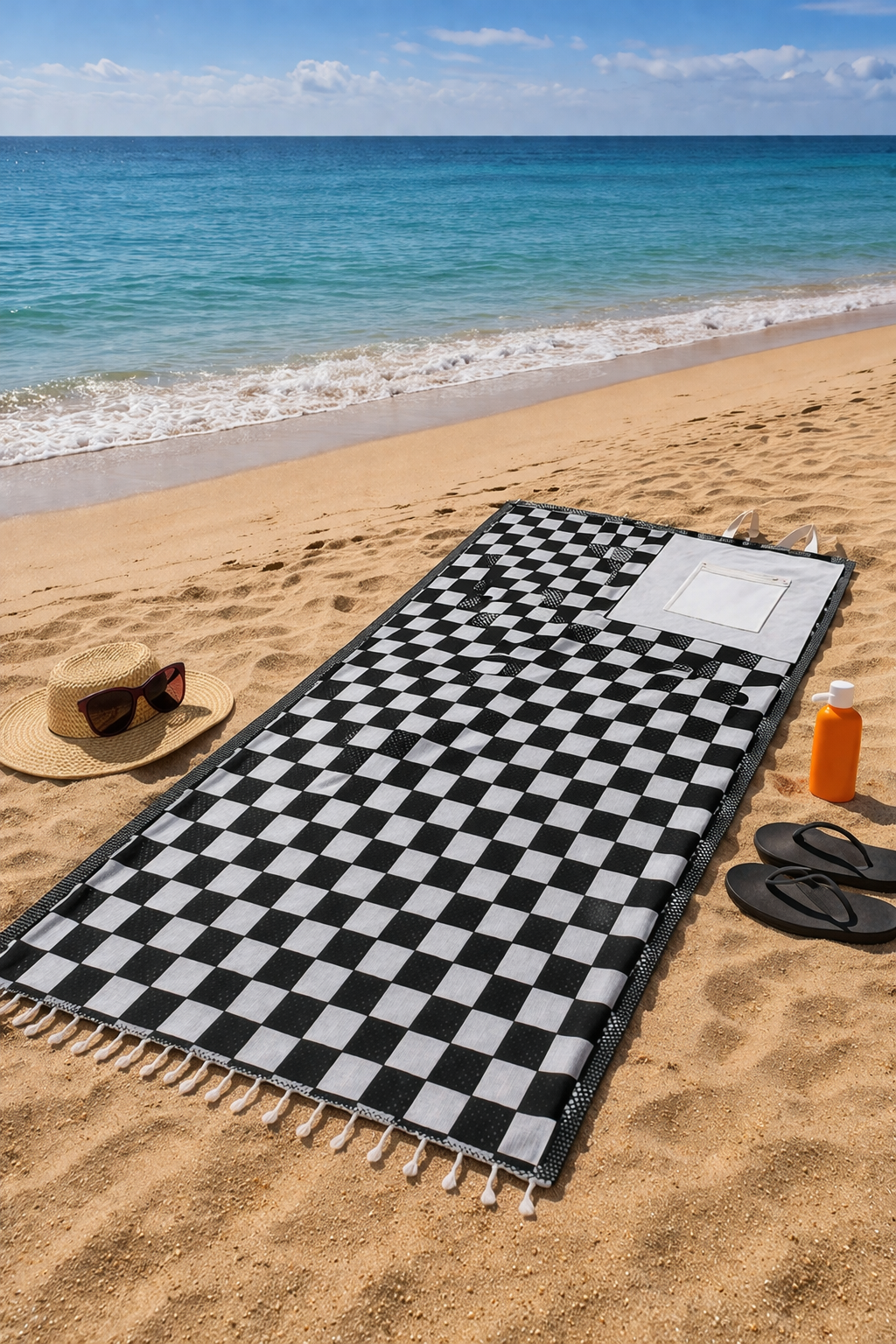 Sandless™ Checkered Beach Towel & Bag